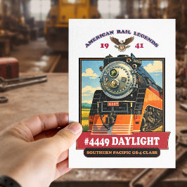 SP GS-4 Daylight 4449 Steam Locomotive Retro Print ポストカード
