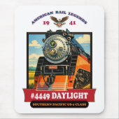 SP GS-4 Daylight 4449 Steam Locomotive Retro Print マウスパッド (正面)