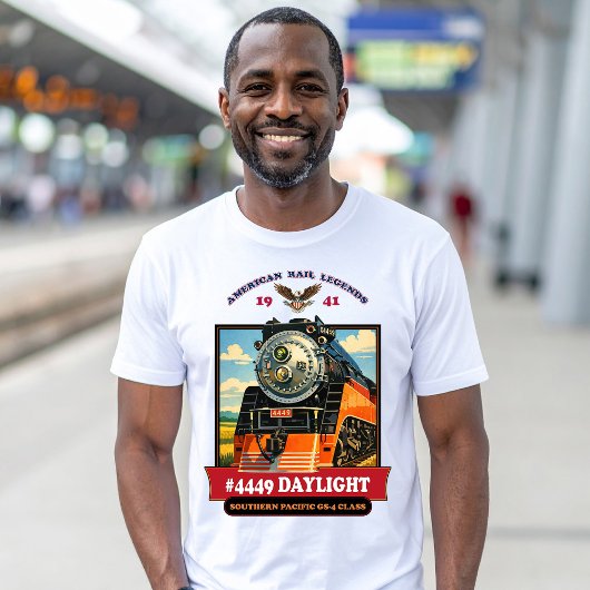 SP GS-4 Daylight 4449 Steam Locomotive Retro Print Tシャツ