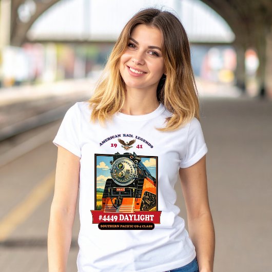 SP GS-4 Daylight 4449 Steam Locomotive Retro Print Tシャツ