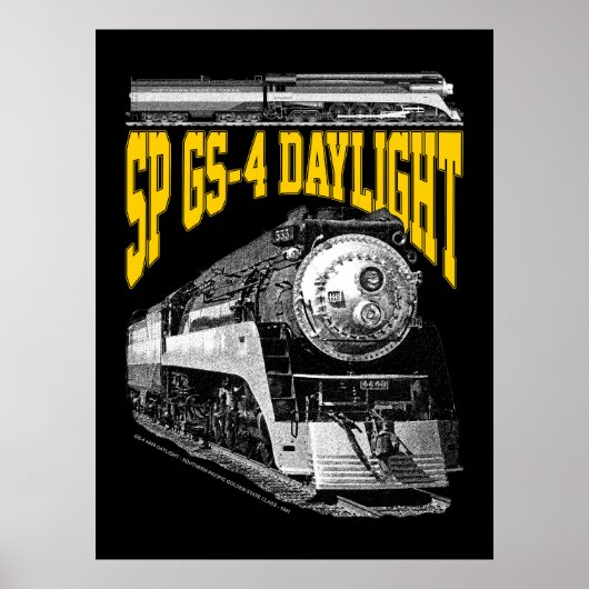 SP GS-4 Daylight Steam Locomotive. 4449 Train ポスター (正面)
