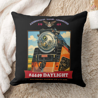 SP GS-4 Daylight Steam Locomotive Vintage Poster クッション