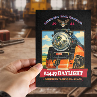 SP GS-4 Daylight Steam Locomotive Vintage Poster ポストカード