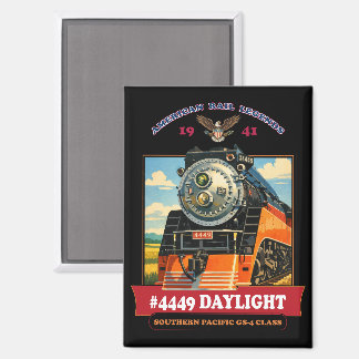 SP GS-4 Daylight Steam Locomotive Vintage Poster マグネット