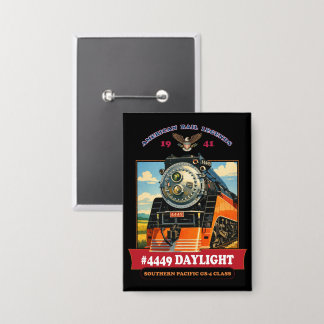 SP GS-4 Daylight Steam Locomotive Vintage Poster 缶バッジ
