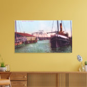 SP RRドローブリッジオークランド(カリフォルニア州) キャンバスプリント (インサイチュ (リビング))