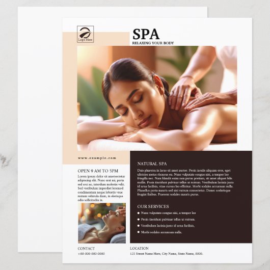 Spa and Beauty Care Service Flyer Template (正面/裏面)