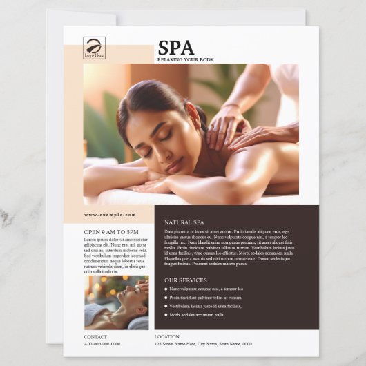 Spa and Beauty Care Service Flyer Template (正面)