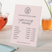 Spa Beauty Salon Opening Hours Display Soft Pink 台座サイン (インサイチュ)