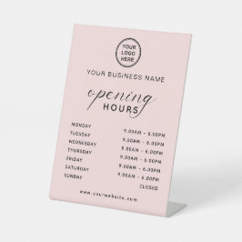 Spa Beauty Salon Opening Hours Display Soft Pink 台座サイン
