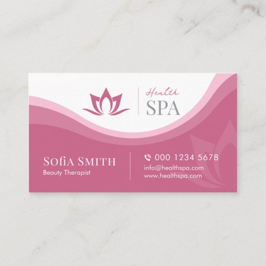 Spa, Beauty Therapist, Body Massage Spa 名刺 (裏面)