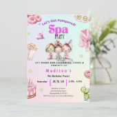 Spa Birthday Invitation • Pamper Party Invite 招待状 (スタンド正面)