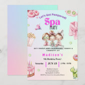 Spa Birthday Invitation • Pamper Party Invite 招待状 (正面/裏面)