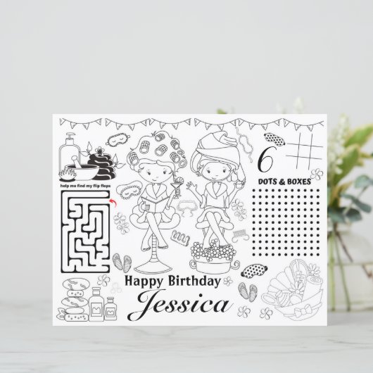 Spa birthday party activity coloring games (スタンド正面)