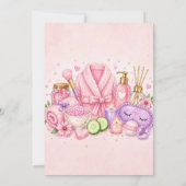 Spa Birthday Party Girl Cute Pastel Sleepover 招待状 (裏面)