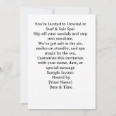 Spa by the beach with Hippo 招待状 (裏面)