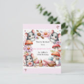 Spa Cute Mouse Sleepover Party Invitation 招待状 (スタンド正面)