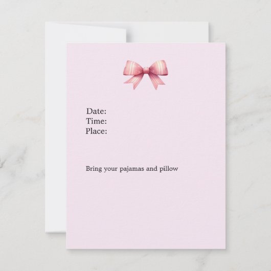 Spa Cute Mouse Sleepover Party Invitation 招待状 (裏面)