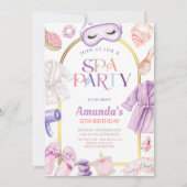  Spa day Girls Birthday 招待状 (正面)