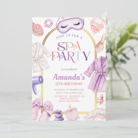  Spa day Girls Birthday 招待状 (スタンド正面)