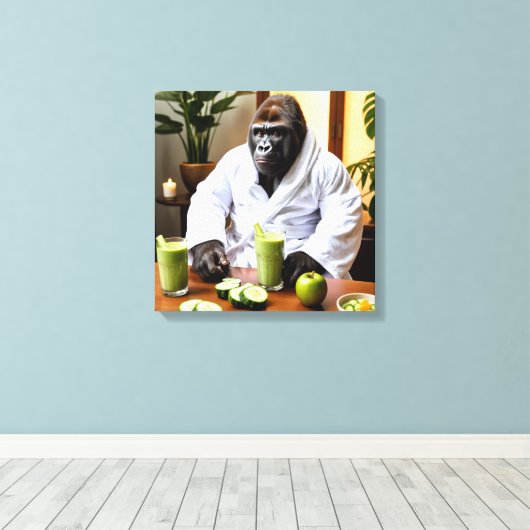 Spa Day Gorilla キャンバスプリント (インサイチュ (ウッドフロア))