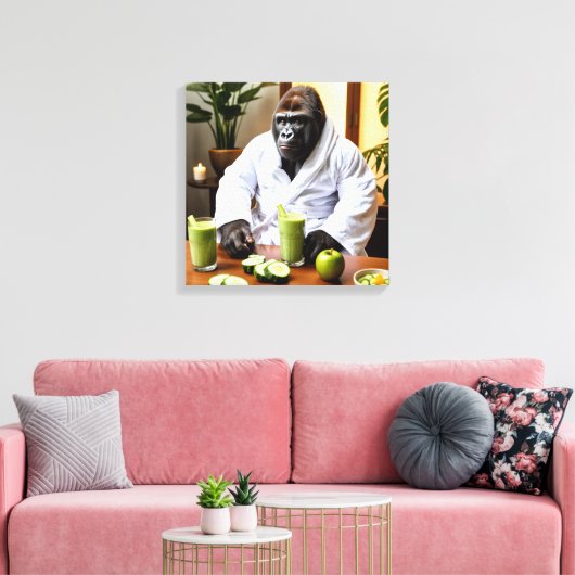 Spa Day Gorilla キャンバスプリント (インサイチュ (リビング))