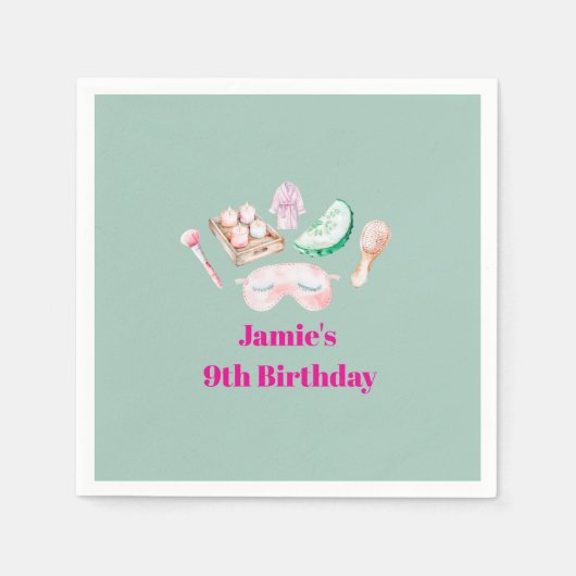 Spa Day Kid's Party スタンダードカクテルナプキン (正面)