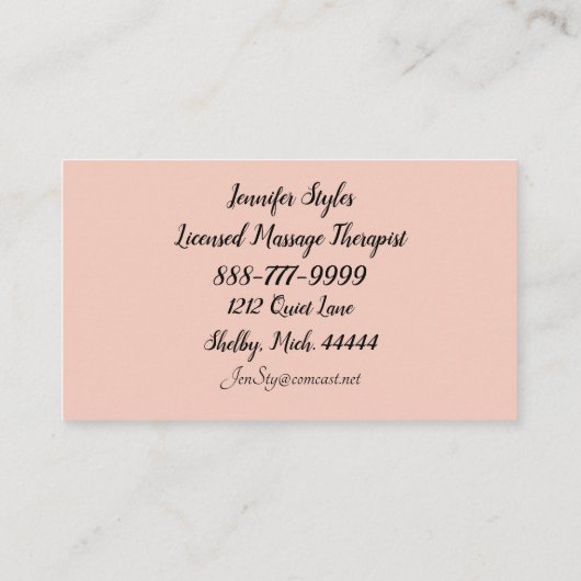 SPA EXPERIENCE BUSINESS CARD 名刺 (裏面)