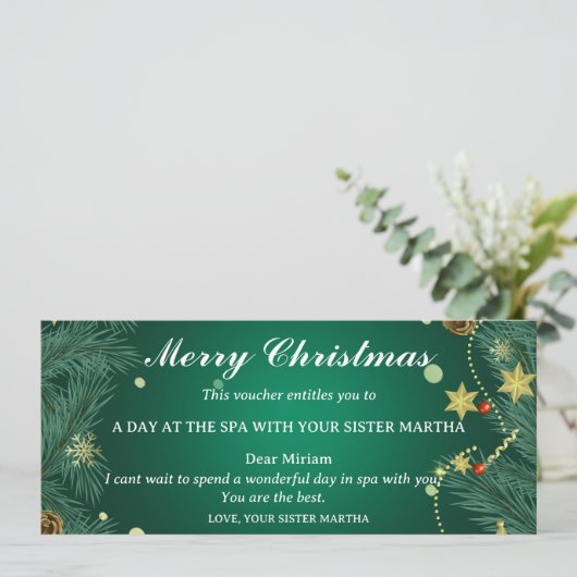 Spa Getaway Christmas Gift Voucher (スタンド正面)