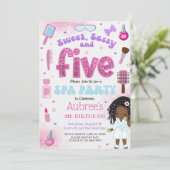 SPA, girl 5th birthday party invite, 5 year old. 招待状 (スタンド正面)