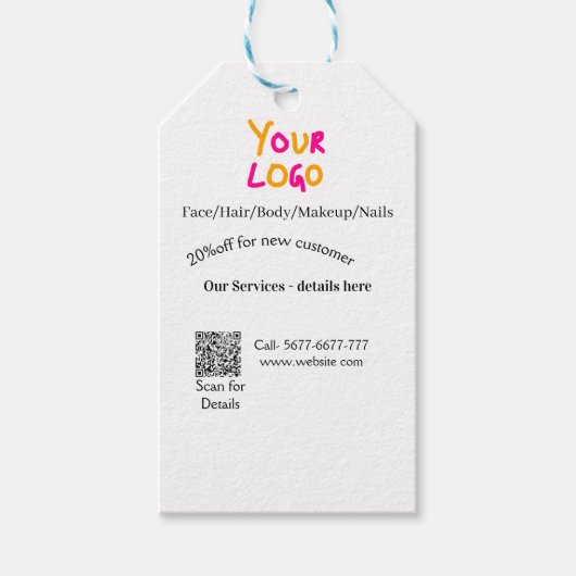 Spa massage salon discount offer services contact  ギフトタグ (正面)