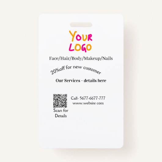 Spa massage salon discount offer services contact  バッジ (裏面)