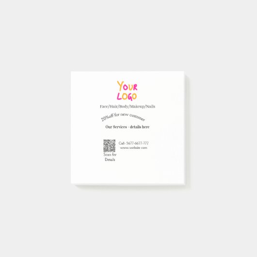 Spa massage salon discount offer services contact  ポストイット (正面)