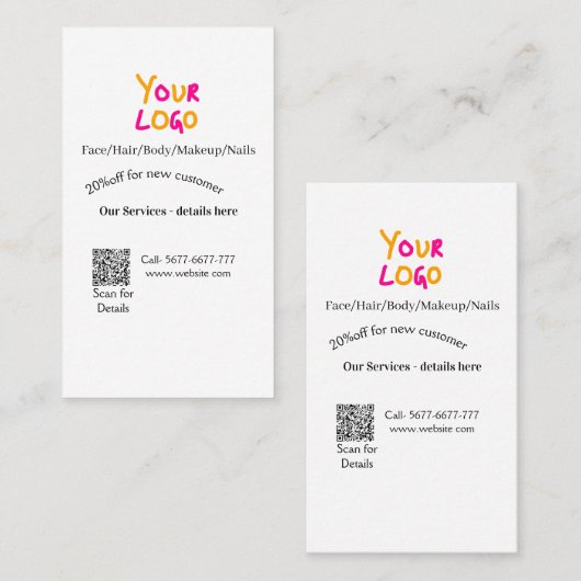 Spa massage salon discount offer services contact  名刺 (正面/裏面)