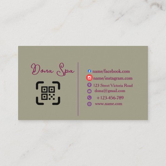 Spa Massage Therapists Business Card  名刺 (裏面)