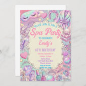 Spa Pamper Glam Party Birthday 招待状 (正面/裏面)