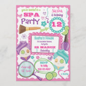 Spa Party Birthday Invitation 招待状 (正面)