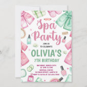 Spa Party Birthday Invitation, Pamper Party Birthd 招待状 (正面)