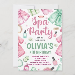 Spa Party Birthday Invitation, Pamper Party Birthd 招待状