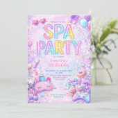 Spa Party Birthday Invitation | Pastel Spa Pamper 招待状 (スタンド正面)