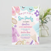 Spa Party Birthday Invitation, Spa Girl 招待状 (スタンド正面)
