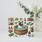 Spa party for Siamese Cat Lovers  ポストカード (スタンド正面)