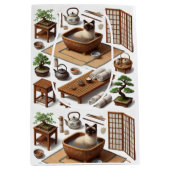 Spa party for Siamese Cat Lovers ミディアムペーパーバッグ (正面)