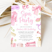 Spa Party Girl Birthday Invitation 招待状