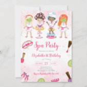 Spa Party Glitz and Glam Birthday Invitation 招待状 (正面)