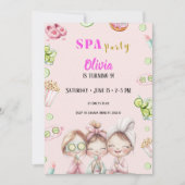 Spa Party Invitation Girls Pamper Birthday 招待状 (正面)