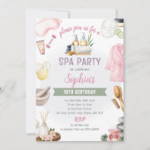 Spa Party Invitation, Natural Calm Refresh Pamper 招待状 (正面)