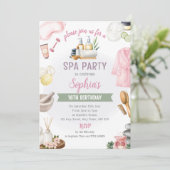 Spa Party Invitation, Natural Calm Refresh Pamper 招待状 (スタンド正面)