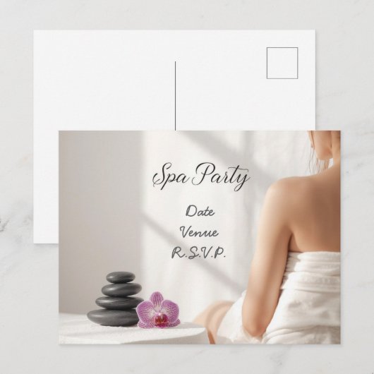 Spa Party Minimal Wellness Design ポストカード (正面/裏面)
