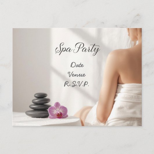 Spa Party Minimal Wellness Design ポストカード (正面)